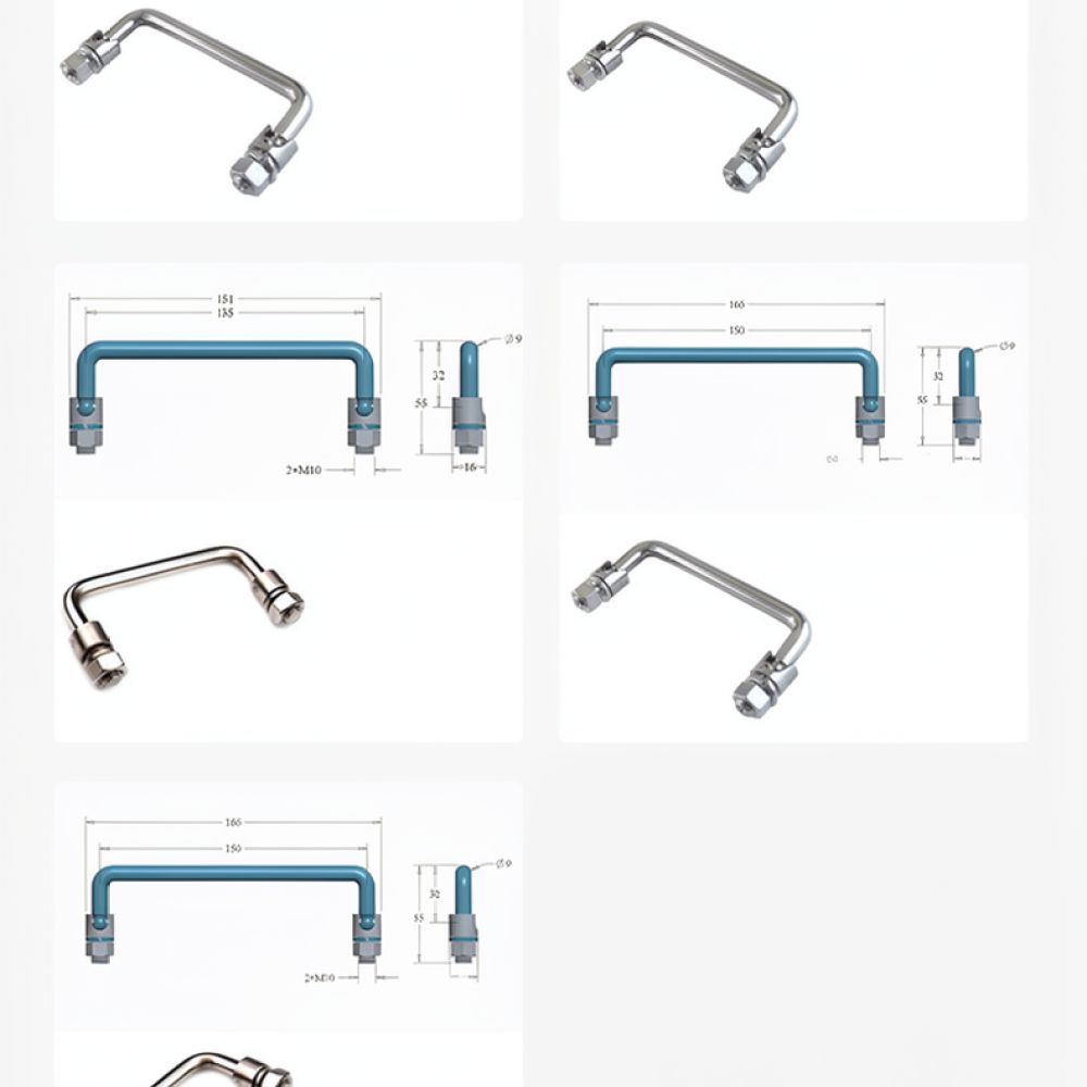 Industrial Tools - Maniglia pieghevole a incasso per armadietti